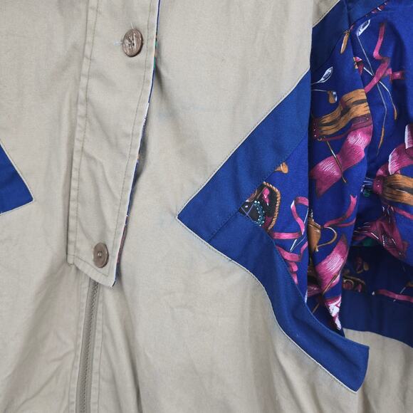 Vintage Line-Up Golf Windbreaker Jacket L — 80s 90s Preppy Sport Print - Picture 2 of 4